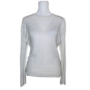 Lucky Brand Semi Sheer Long Sleeve Lightweight Sweater Ivory Size Large